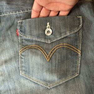 Levi's Blue Slim Straight Jeans with Distinctive Stitching